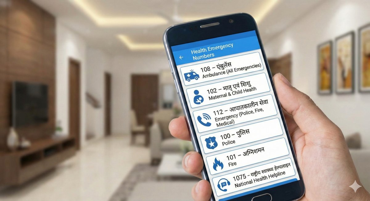 Health emergency कभी भी हो सकती है, इसलिए भारत में उपलब्ध emergency numbers की जानकारी होना हर व्यक्ति के लिए बहुत जरूरी है।